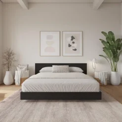 Nexera Full Platform Bed with Headboard (54") - Black karisma Sale