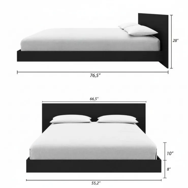 Nexera Full Platform Bed with Headboard (54") - Black karisma Sale