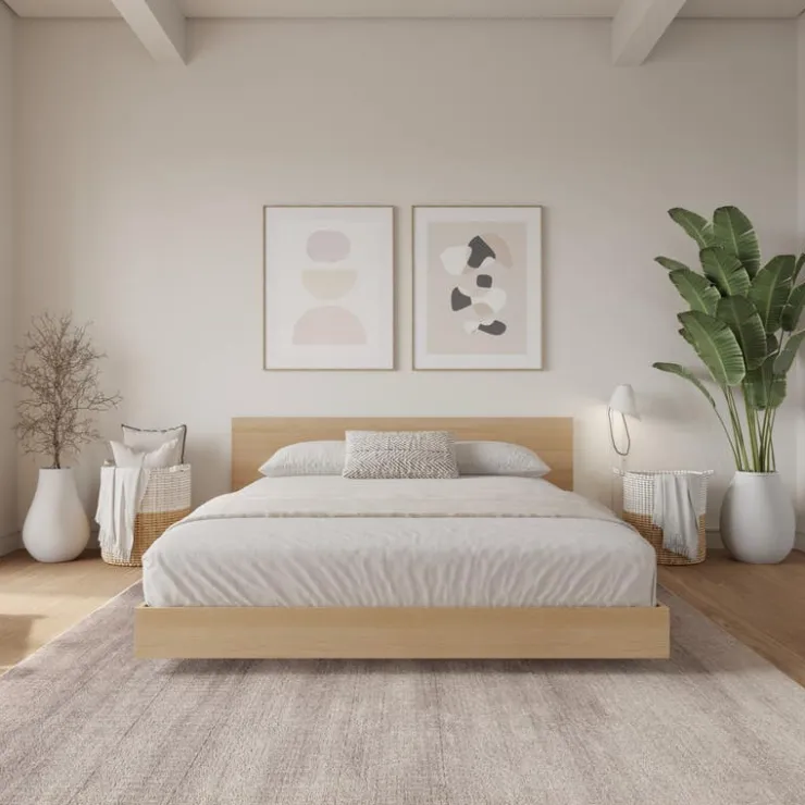 Nexera Full Platform Bed with Headboard (54") - Blond oak Online