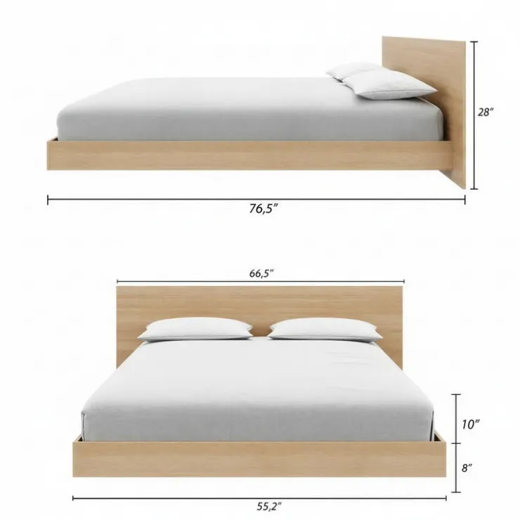 Nexera Full Platform Bed with Headboard (54") - Blond oak Online