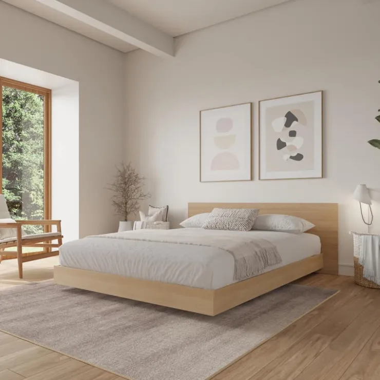 Nexera Full Platform Bed with Headboard (54") - Blond oak Online