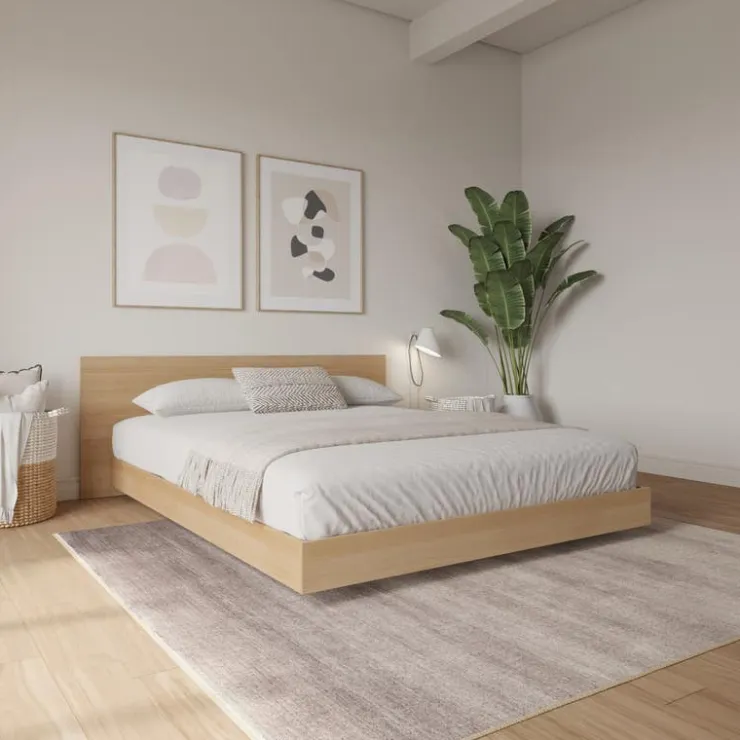Nexera Full Platform Bed with Headboard (54") - Blond oak Online
