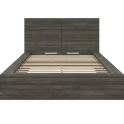 Nexera Full Platform Bed with Headboard (54") - Grey Oak