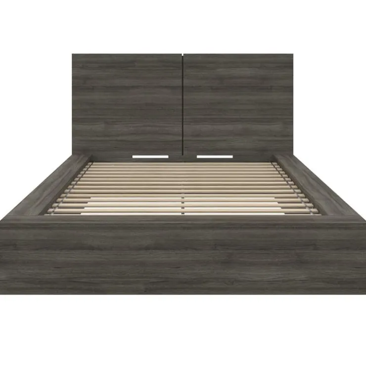 Nexera Full Platform Bed with Headboard (54") - Grey Oak