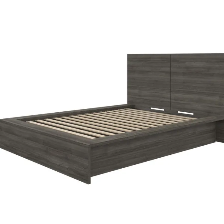 Nexera Full Platform Bed with Headboard (54") - Grey Oak