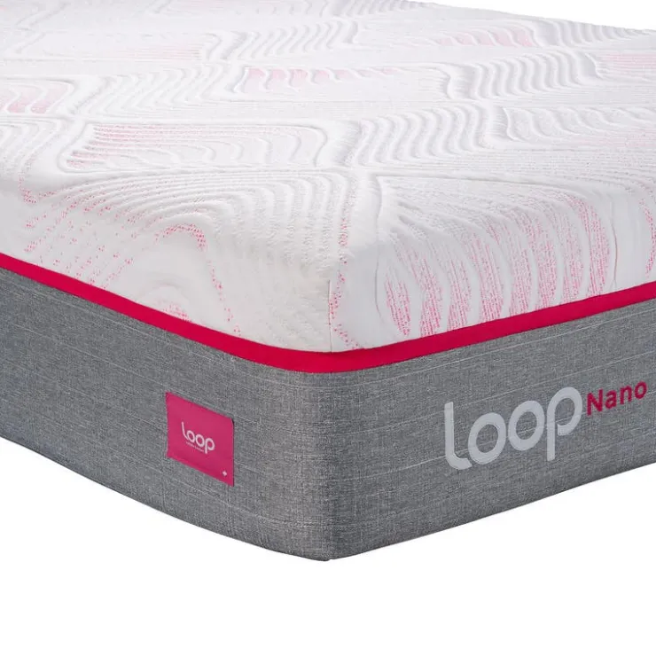 LOOP Full Plush Mattress-in-a-Boxwith Pocket Nanocoils - 54" Pink & white
