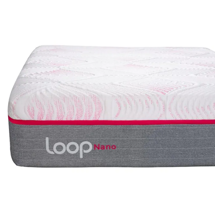 LOOP Full Plush Mattress-in-a-Boxwith Pocket Nanocoils - 54" Pink & white