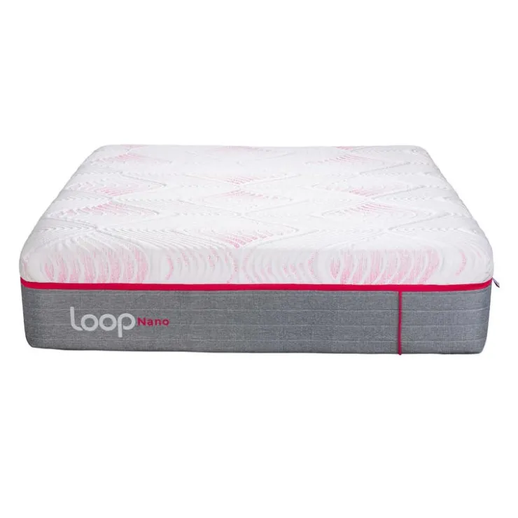 LOOP Full Plush Mattress-in-a-Boxwith Pocket Nanocoils - 54" Pink & white