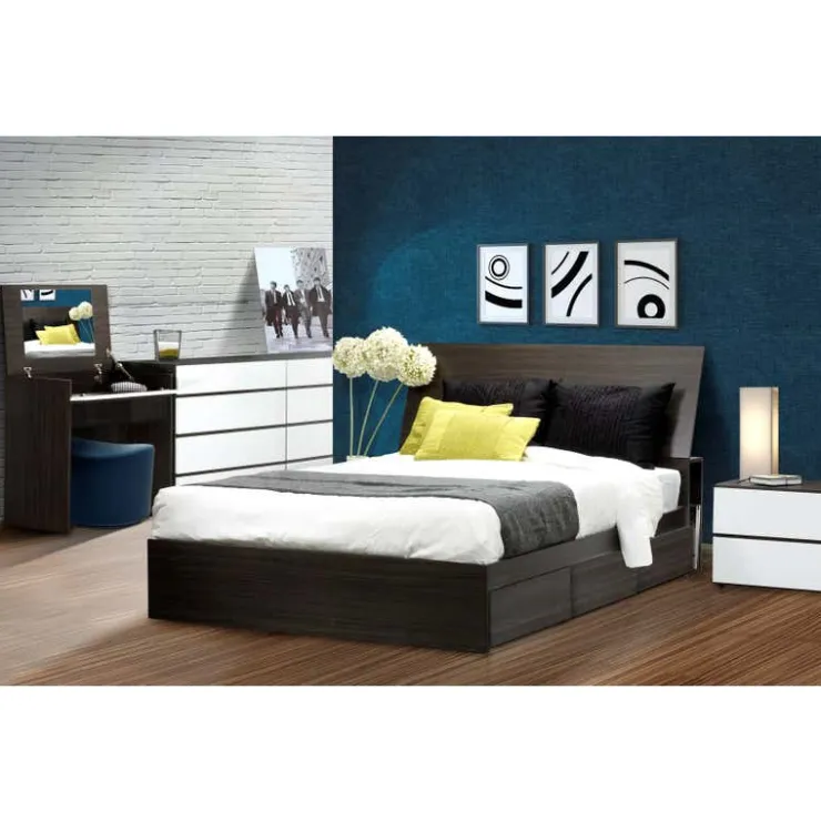 Nexera Full Size Panel Headboard, Ebony - Dark Grey Sale