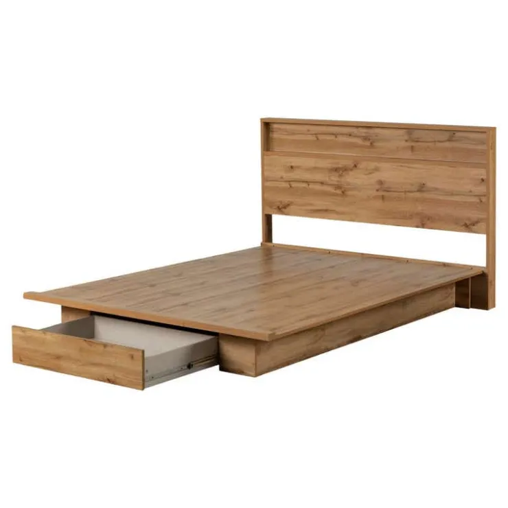 Meubles South Shore Full/Queen Bed with 1-Drawer Storage and Headboard (54"/60") - South Shore Brown Discount