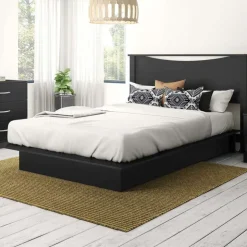 Meubles South Shore Full/Queen Bed with Headboard (54"/60") - South Shore Black Discount