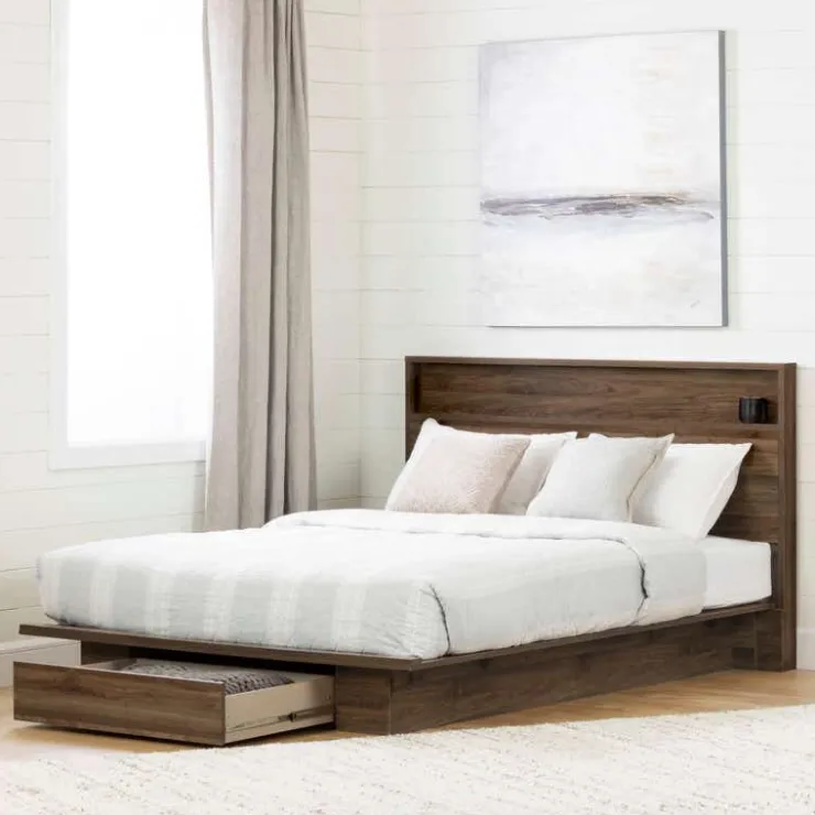 Meubles South Shore Full/Queen Bed with Headboard (54"/60") - South Shore NATURAL WALNUT Discount
