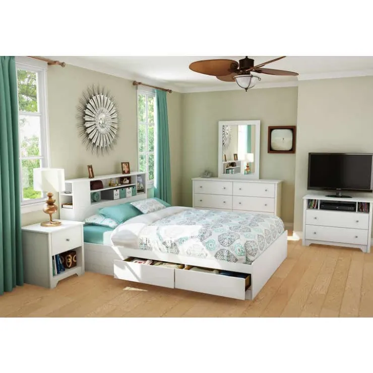 Meubles South Shore Full/Queen Bookcase Headboard (54/60'') - South Shore PURE WHITE Best