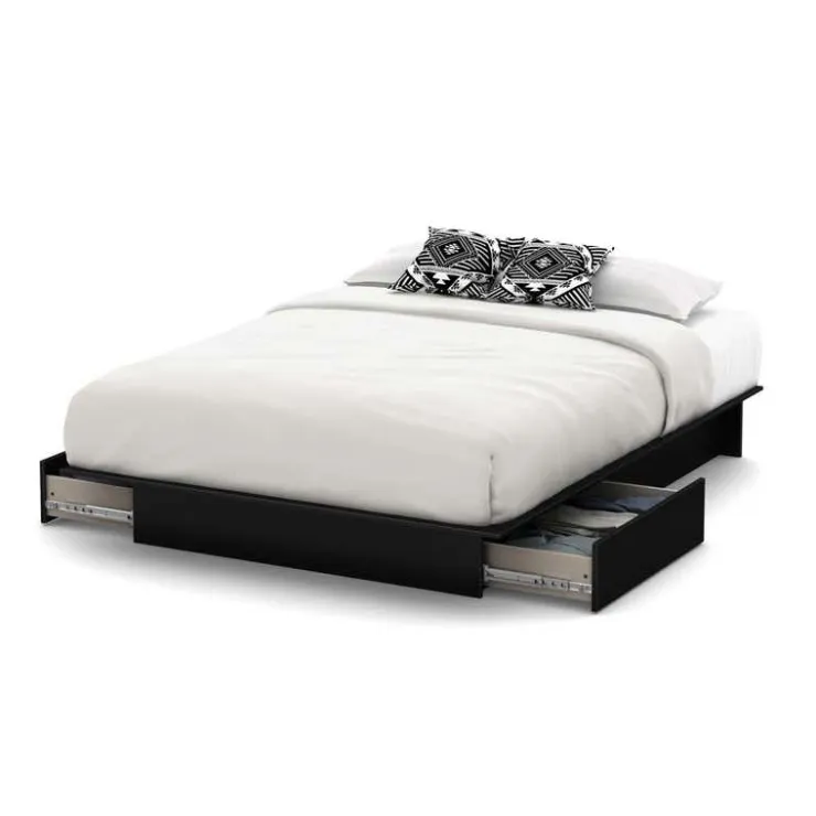 Meubles South Shore Full/Queen Platform Bed (54"/60'') - South Shore PURE BLACK Online