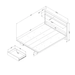 Meubles South Shore Full/Queen Platform Bed with Headboard (54
