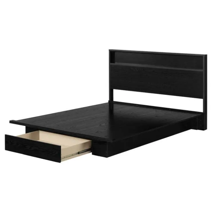 Meubles South Shore Full/Queen Platform Bed with Headboard (54"/60") - South Shore Black Outlet