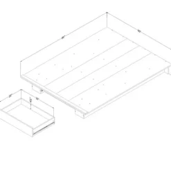 Meubles South Shore Full/Queen Platform Bed with 1-Drawer Storage (54