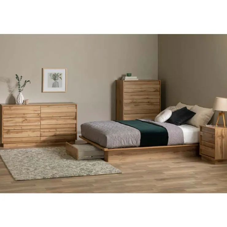 Meubles South Shore Full/Queen Platform Bed with 1-Drawer Storage (54"/60") - South Shore Nordik Oak Online