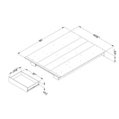 Meubles South Shore Full/Queen Platform Bed with 1-Drawer Storage (54