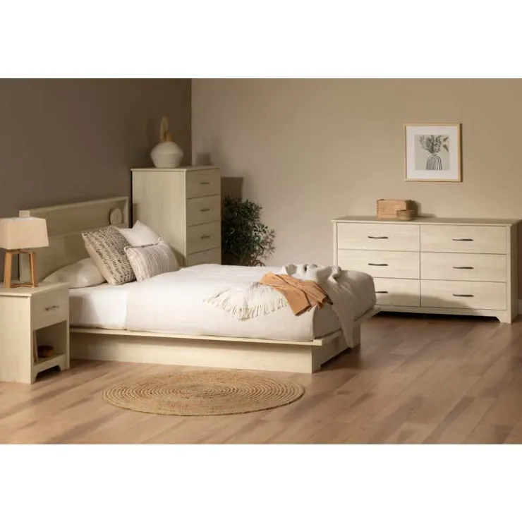 Meubles South Shore Full/Queen Platform Bed with 1-Drawer Storage and Headboard (54"/60") - South Shore Sale