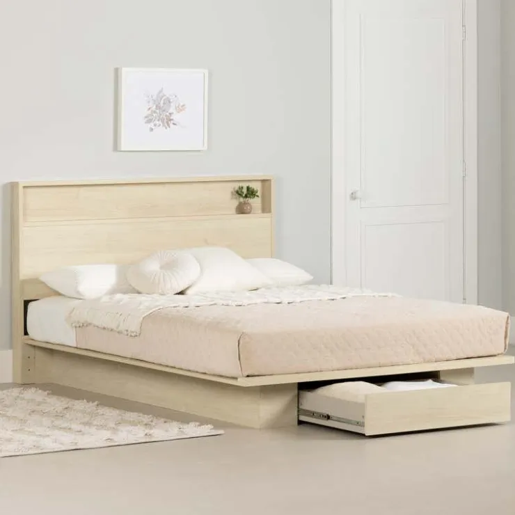 Meubles South Shore Full/Queen Platform Bed with 1-Drawer Storage and Headboard (54"/60") - South Shore Sale