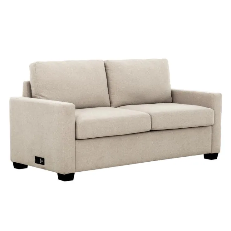 Full-Size Sleeper Sofa with USB Ports Beige Hot