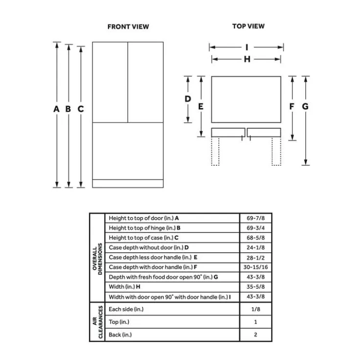 GE Appliances GE 21,9 Cu Ft 36 In Refrigerator Bottom Freezer, French door - GWE22JYMFS Stainless Steel Hot
