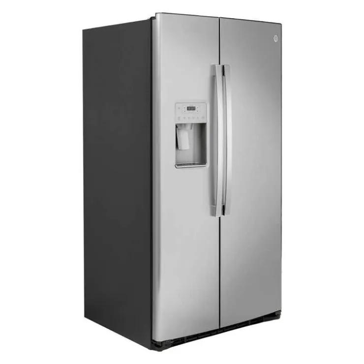 GE Appliances GE 25.1 Cu Ft 36 In Refrigerator Side by side - GSS25IYNFS Stainless Steel Hot