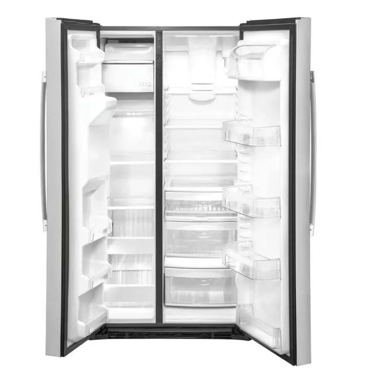 GE Appliances GE 25.1 Cu Ft 36 In Refrigerator Side by side - GSS25IYNFS Stainless Steel Hot