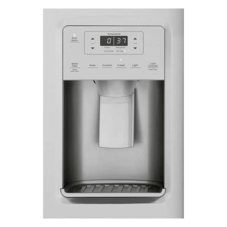 GE Appliances GE 25.1 Cu Ft 36 In Refrigerator Side by side - GSS25IYNFS Stainless Steel Hot