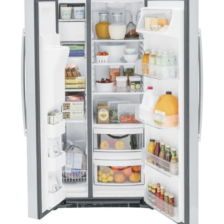GE Appliances GE 23,2 Cu Ft 33 In Refrigerator Side by side - GSS23GYPFS Stainless Steel Best