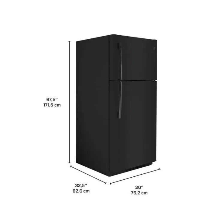 GE Appliances GE 18 Cu Ft 30 In Refrigerator Top Freezer - GTE18FTLKBB White Discount