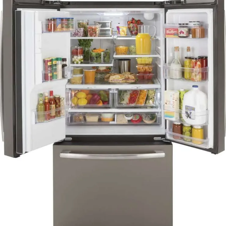 GE Appliances GE 25.5 Cu Ft 36 In Refrigerator Bottom Freezer, French door - GFE26JMMES Slate Outlet