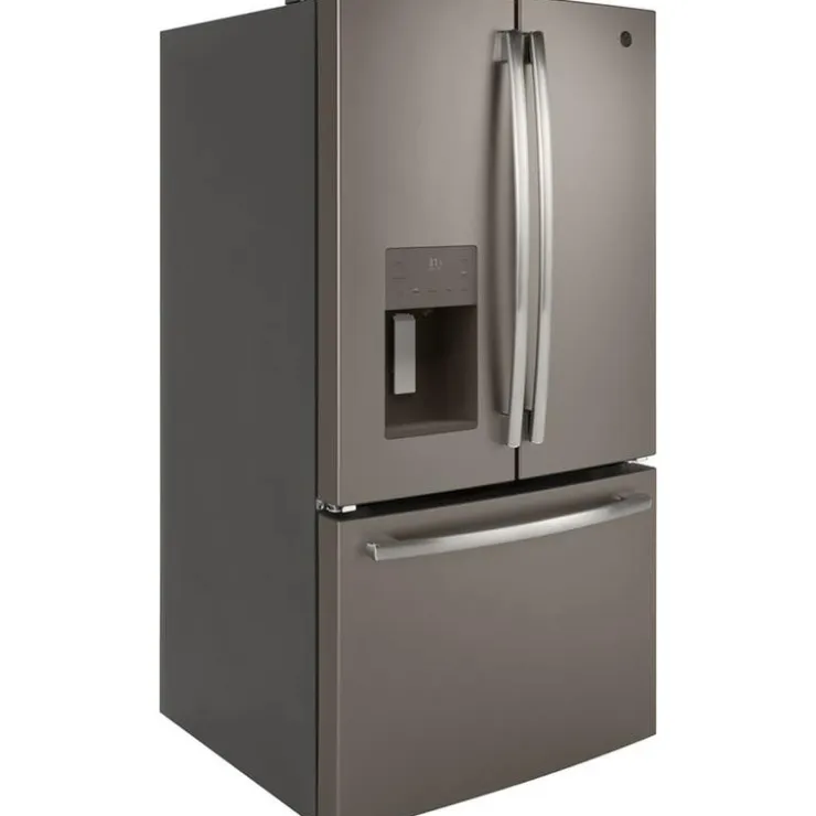 GE Appliances GE 25.5 Cu Ft 36 In Refrigerator Bottom Freezer, French door - GFE26JMMES Slate Outlet