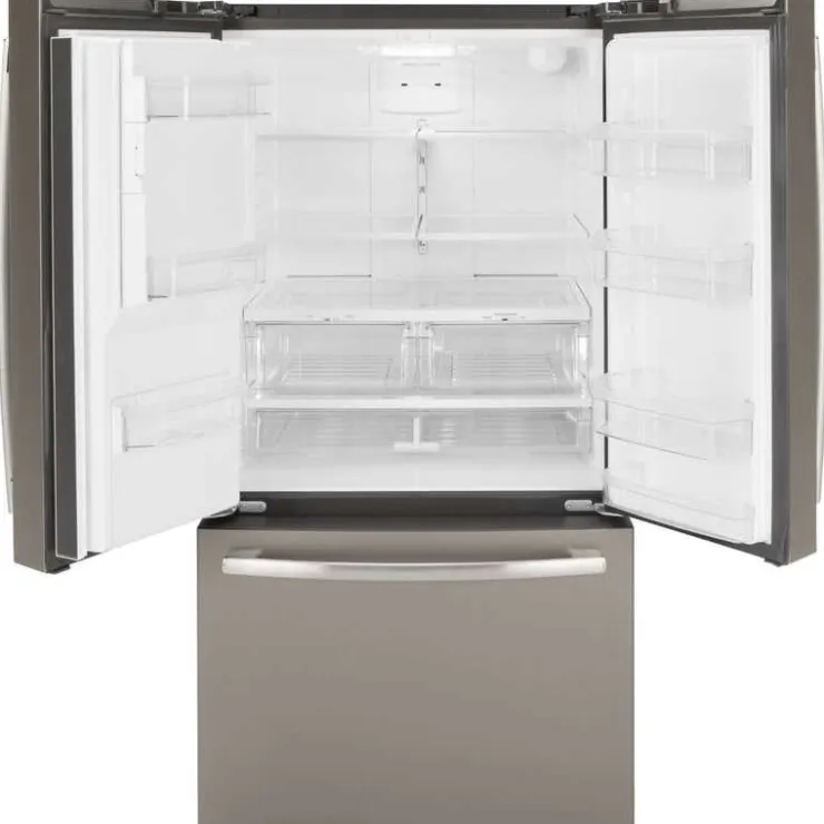 GE Appliances GE 25.5 Cu Ft 36 In Refrigerator Bottom Freezer, French door - GFE26JMMES Slate Outlet