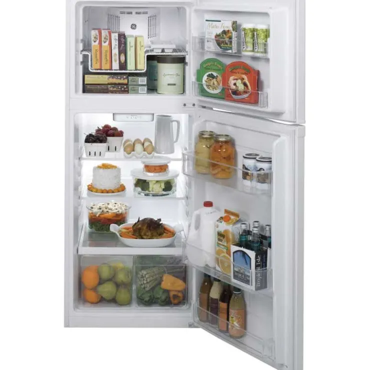 GE Appliances GE 11.6 Cu Ft 24 In Refrigerator Top Freezer - GPE12FGKWW White Online