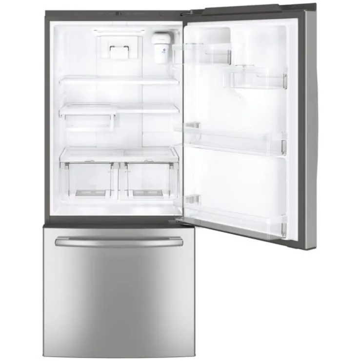 GE Appliances GE 21 Cu Ft 30 In Refrigerator Bottom Freezer - GDE21EYKFS Stainless Steel Clearance
