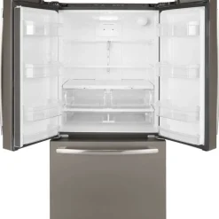 GE Appliances GE 27 Cu Ft 36 In Refrigerator Bottom Freezer, French door - GNE27JMMES Slate Clearance