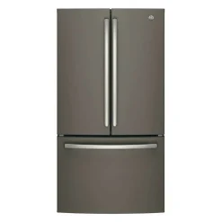 GE Appliances GE 27 Cu Ft 36 In Refrigerator Bottom Freezer, French door - GNE27JMMES Slate Clearance