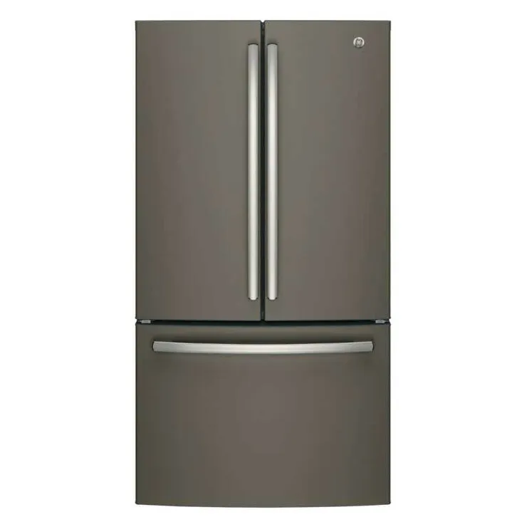 GE Appliances GE 27 Cu Ft 36 In Refrigerator Bottom Freezer, French door - GNE27JMMES Slate Clearance