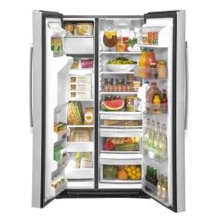 GE Appliances GE 21.8 Cu Ft 36 In Refrigerator Side by side - GZS22IYNFS Stainless Steel Hot