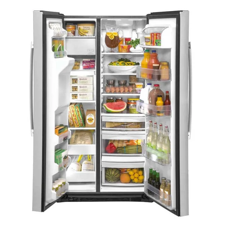 GE Appliances GE 21.8 Cu Ft 36 In Refrigerator Side by side - GZS22IYNFS Stainless Steel Hot