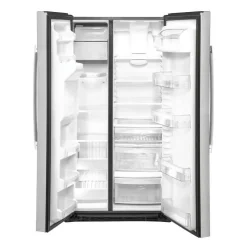 GE Appliances GE 21.8 Cu Ft 36 In Refrigerator Side by side - GZS22IYNFS Stainless Steel Hot
