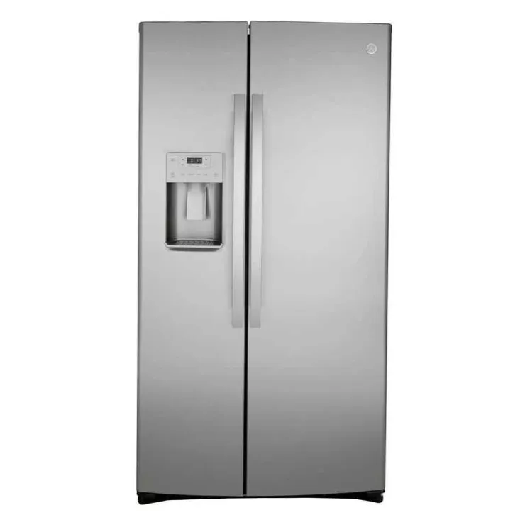 GE Appliances GE 21.8 Cu Ft 36 In Refrigerator Side by side - GZS22IYNFS Stainless Steel Hot