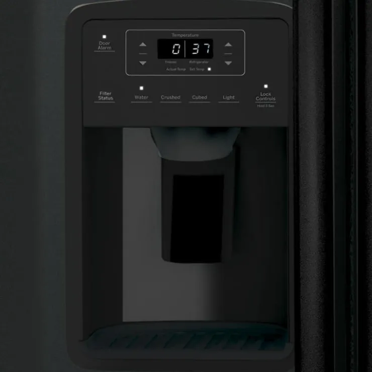 GE Appliances GE 23.2 Cu Ft 33 In Refrigerator Side by side - GSS23GGPBB Black New