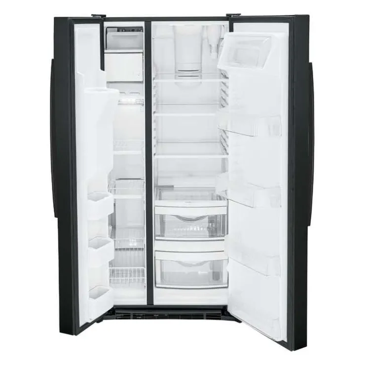 GE Appliances GE 23.2 Cu Ft 33 In Refrigerator Side by side - GSS23GGPBB Black New