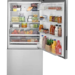 GE Appliances GE 17,7 Cu Ft 31 In Refrigerator Bottom Freezer - GBE17HYRFS Stainless Steel Clearance