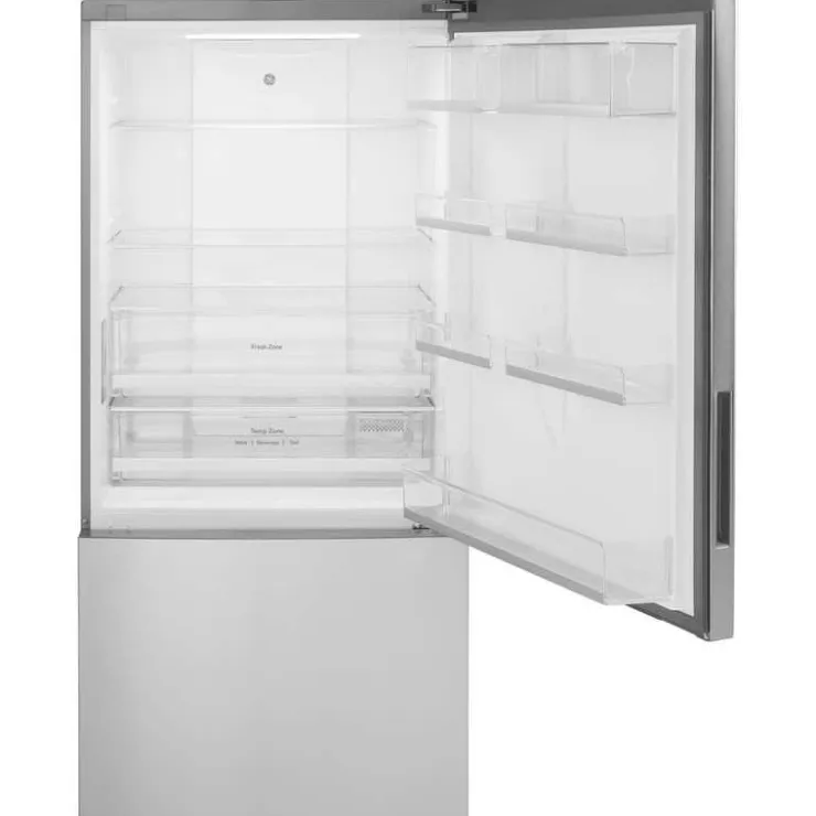GE Appliances GE 17,7 Cu Ft 31 In Refrigerator Bottom Freezer - GBE17HYRFS Stainless Steel Clearance