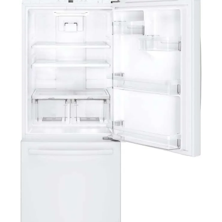 GE Appliances GE 20.9 Cu Ft 30 In Refrigerator Bottom Freezer - GDE21DGKWW White