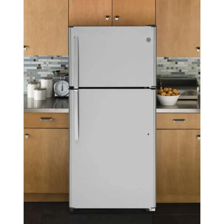 GE Appliances GE 18 Cu Ft 30 In Refrigerator Top Freezer - GTE18FSLKSS Stainless Steel Online